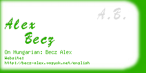 alex becz business card